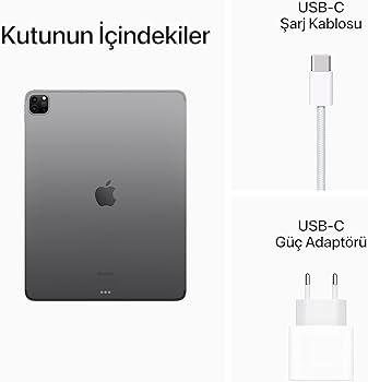 Apple 2022 12.9 inç iPad Pro (Wi-Fi + Cellular, 1 TB) - Uzay Grisi