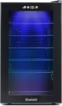 Amazon | Shelddi 冷蔵庫 75L 透明ガラスドア 幅49cm 小型 ミニ