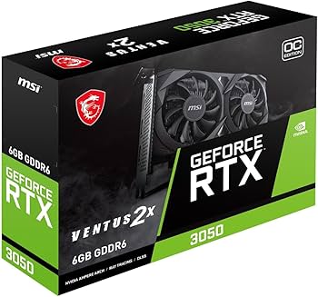 MSI Placa gráfica GeForce RTX 3050 VENTUS 2X E 6G OC VD8926