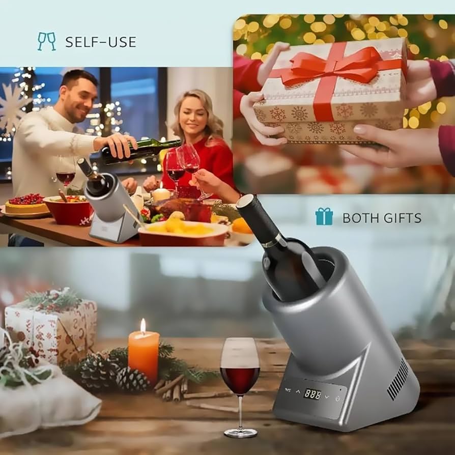 Amazon｜ポータブルシングルボトルワインクーラー、電動ワインチラー