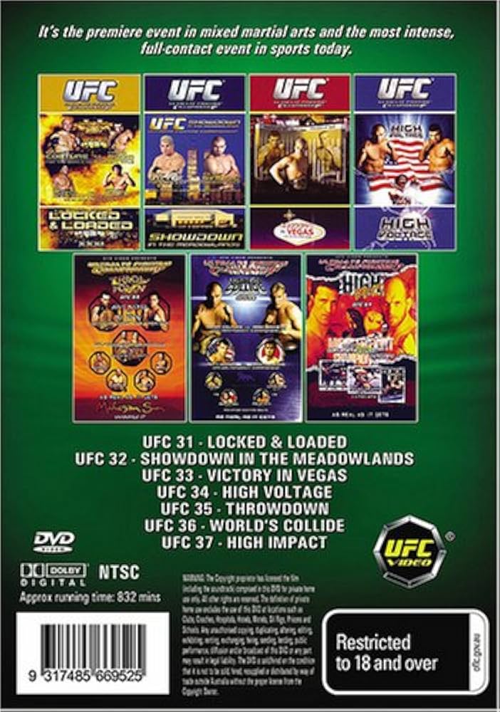 UFC 31-37 DVD Box Set 31 32 33 34 35 36 37 Ultimate Fighting