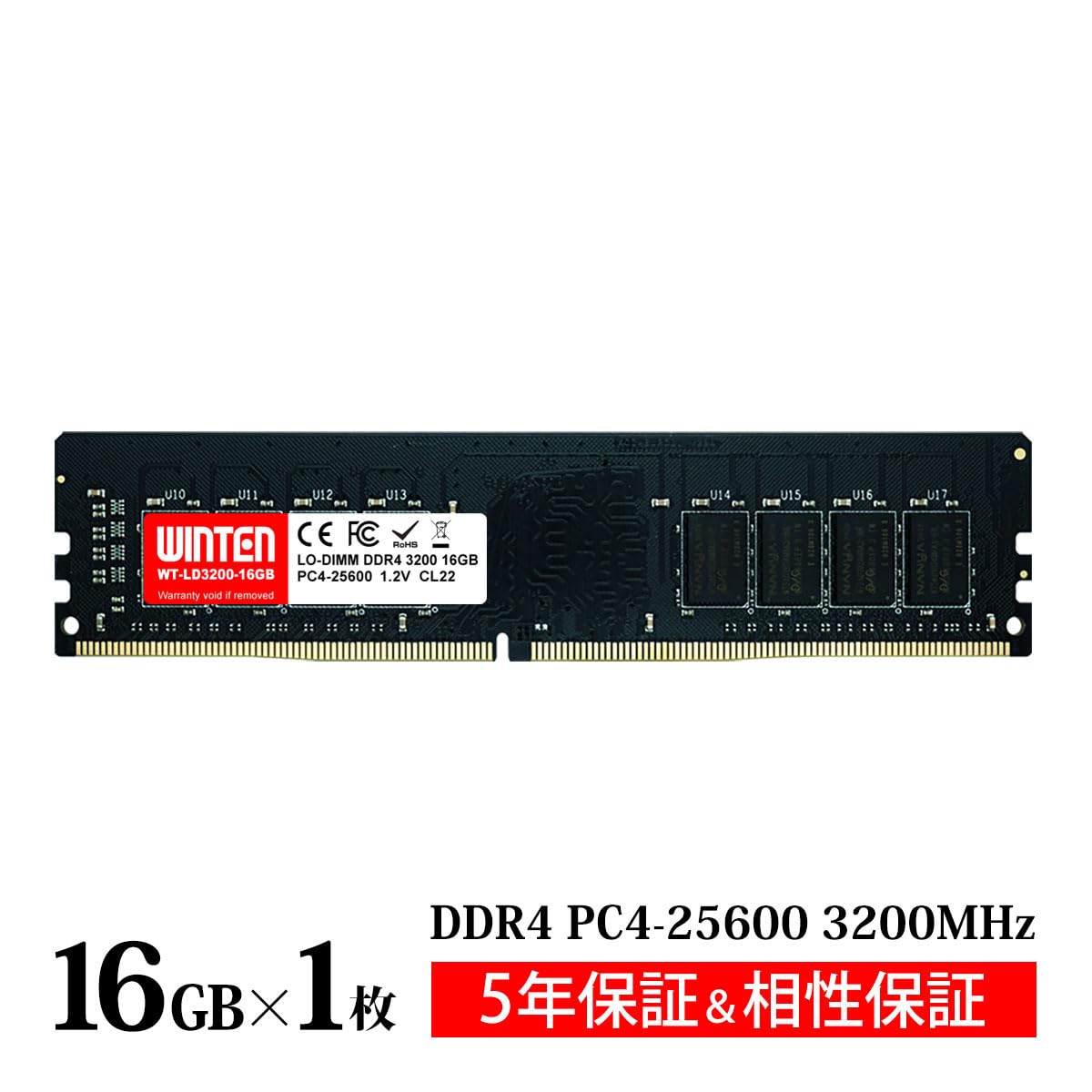 Amazon.co.jp: WINTEN デスクトップPC用メモリ DDR4-3200 16GB 288Pin
