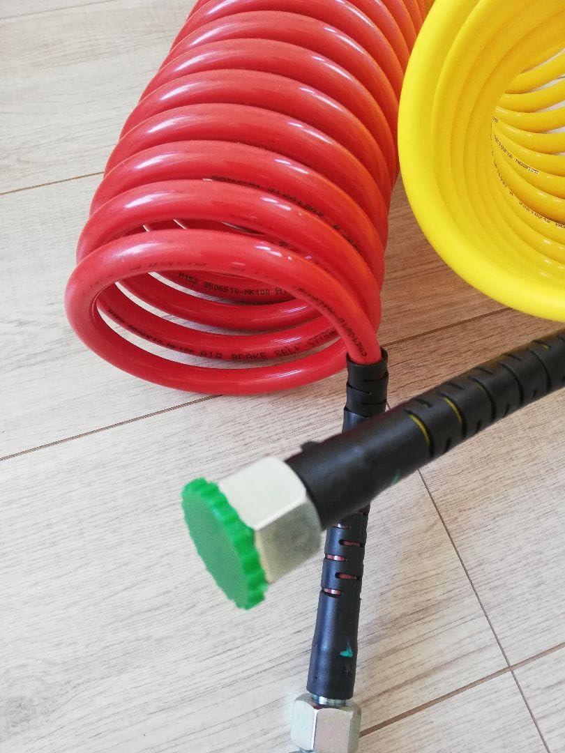 Amazon.co.jp: トレーラースパイラルホース エアーホース赤黄2本セット