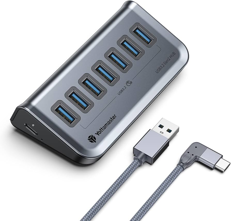 Amazon.co.jp: Yottamaster USB-C ハブ:7ポート、10Gbps、5V/3A電源