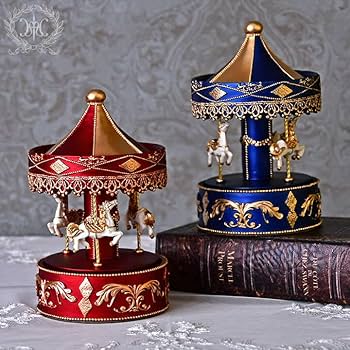 Amazon | ロイヤルカルーセルオルゴール/レッド クリスマス雑貨 高級