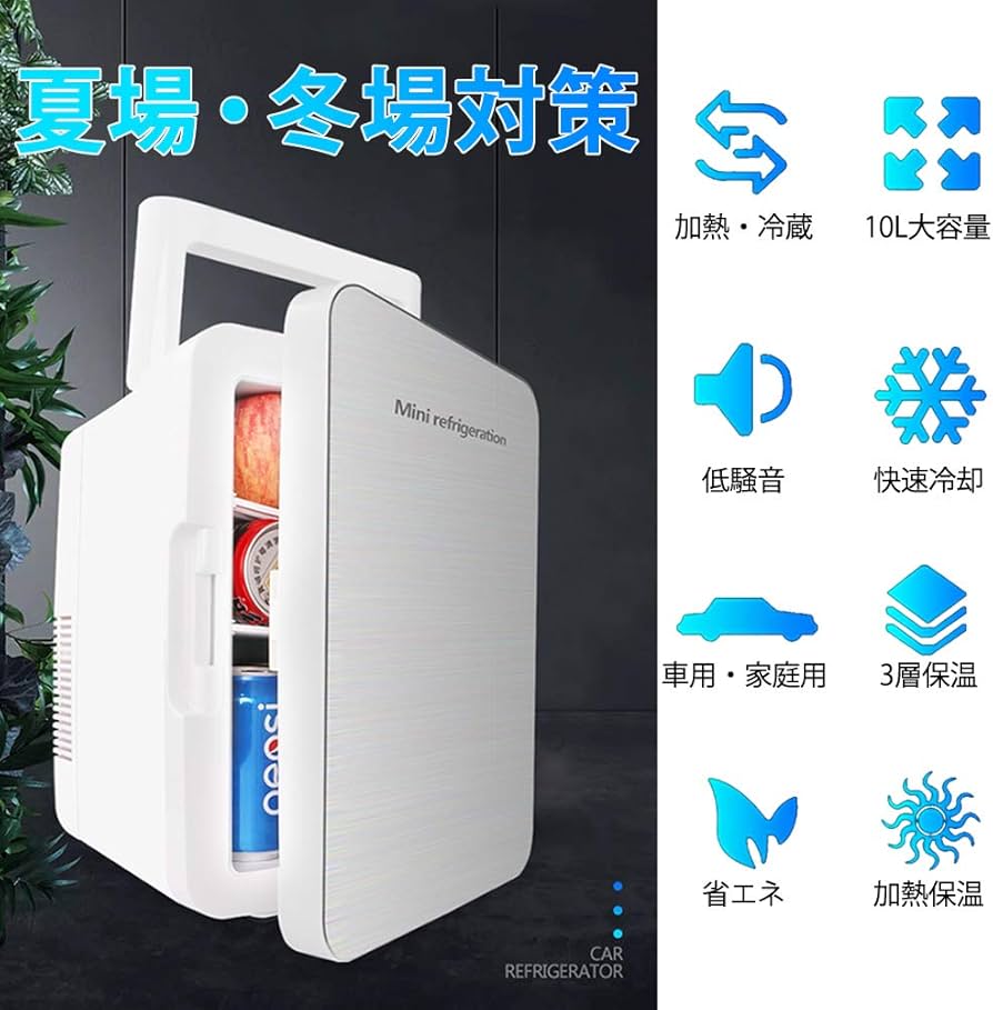Amazon | 10L冷蔵庫 0℃～65℃ 冷温庫 家庭&車載両用 12V 110V 保温 保冷