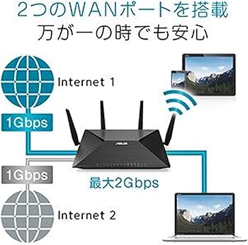 Amazon.co.jp: ASUS WiFi 無線 ルーター 1734+800Mbps デュアルバンド