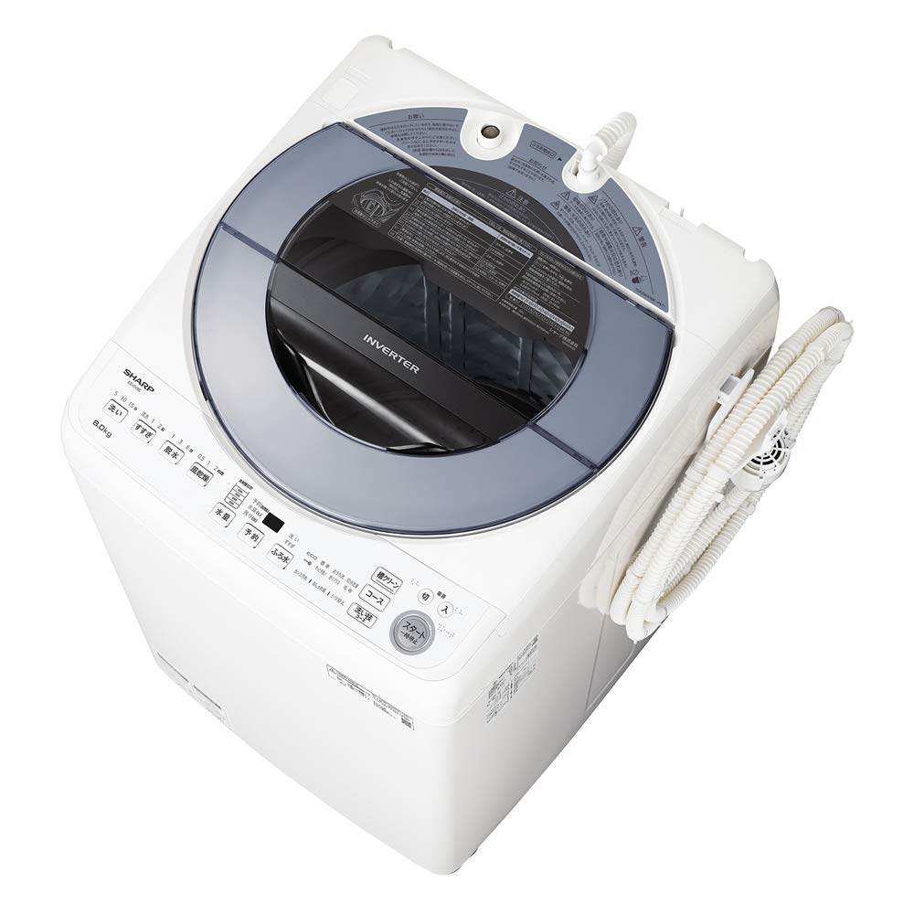 運搬取付無料！ホワイト・穴なしでカビにくい！純正SHARP洗濯機！完動