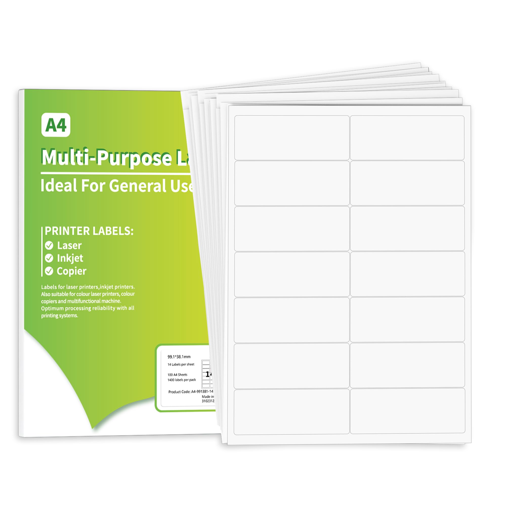 Amazon | Itari 1400ステッカー-99.1 mmx 38.1 mmステッカー100枚