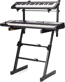 Amazon.com: Hercules KS410B Auto Lock Double Tier Z KB Stand Black