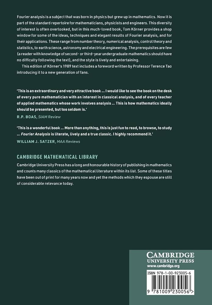Fourier Analysis (Cambridge Mathematical Library): Körner, T. W.