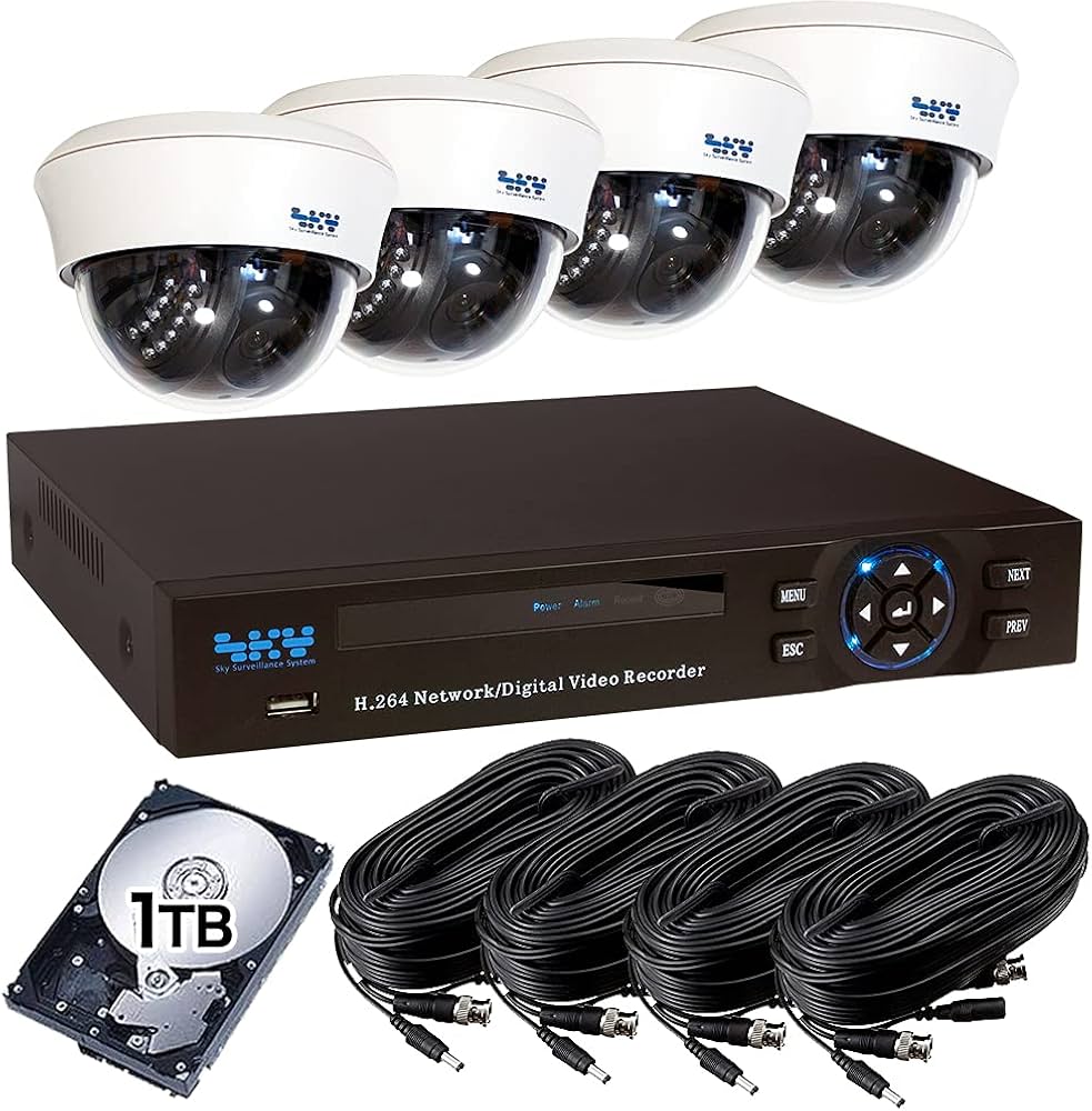 Amazon.co.jp: SKY Electronics 屋内用ドーム型防犯カメラ 4台 録画機