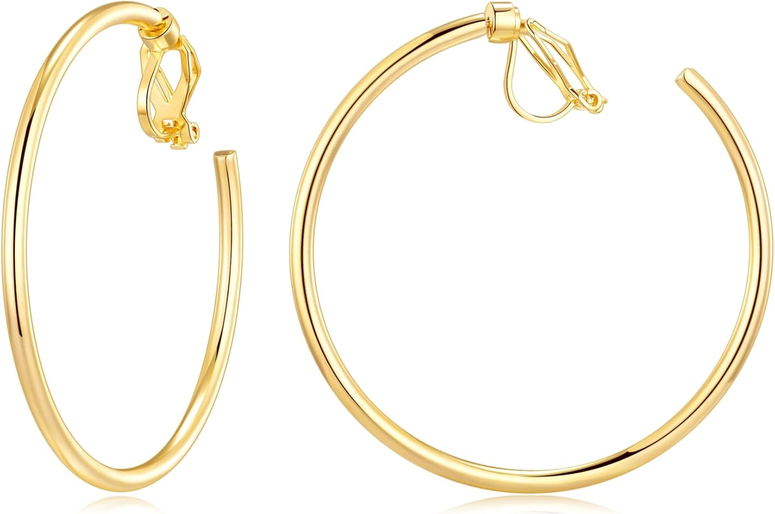 Amazon.com: YOQUCOL 5CM(2.0IN) Swingable Clip On Hoop Earrings Non