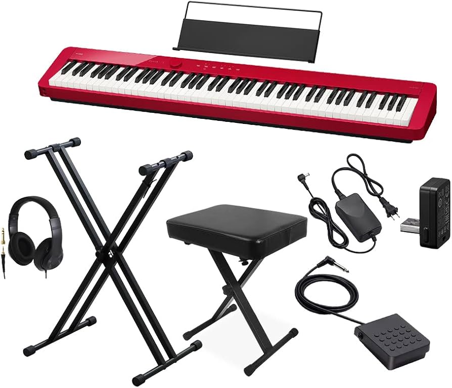 Amazon | CASIO PX-S1100 RD レッド 電子ピアノ 88鍵盤 ヘッドホン・X