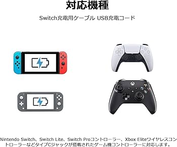 Amazon.co.jp: Switch/Switch Lite 充電ケーブル 【2本セット