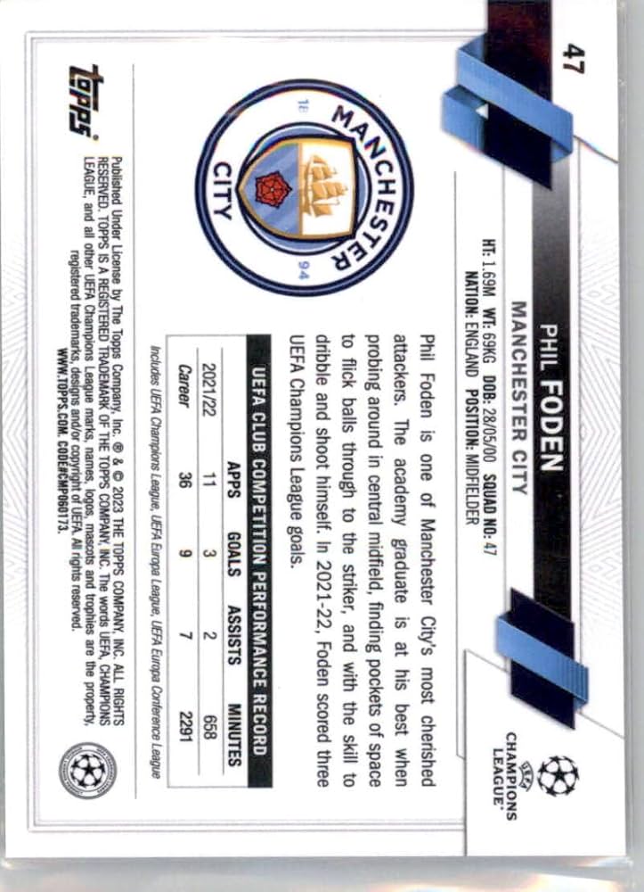 Amazon.com: 2022-23 Topps Chrome UEFA Club Competitions #47 Phil