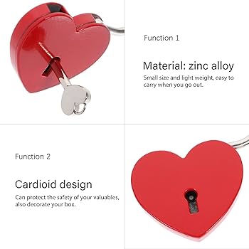 Amazon | SEWOART ハート型 小型ロック 鍵付き 荷物用 スーツケース