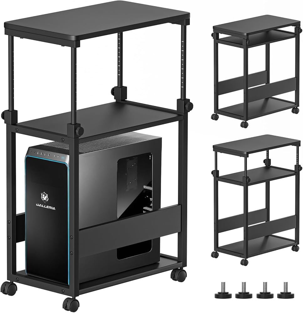 Amazon | DAIWIN パソコンワゴン pcラック 昇降式 幅35×奥行60×高さ67