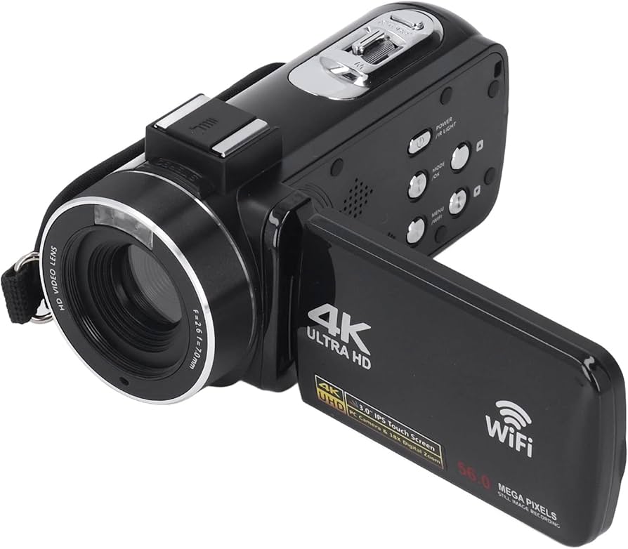 Amazon | 4K Ultra HDデジタルビデオカメラ、WIFI 3インチIPSカラー