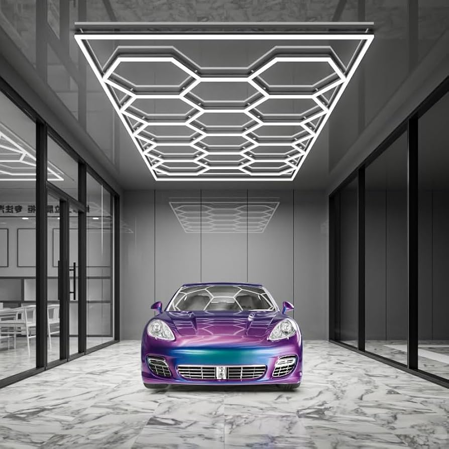 Amazon.co.jp : PickMeYA 超高輝度6500K六角ハニカムガレージLEDライト