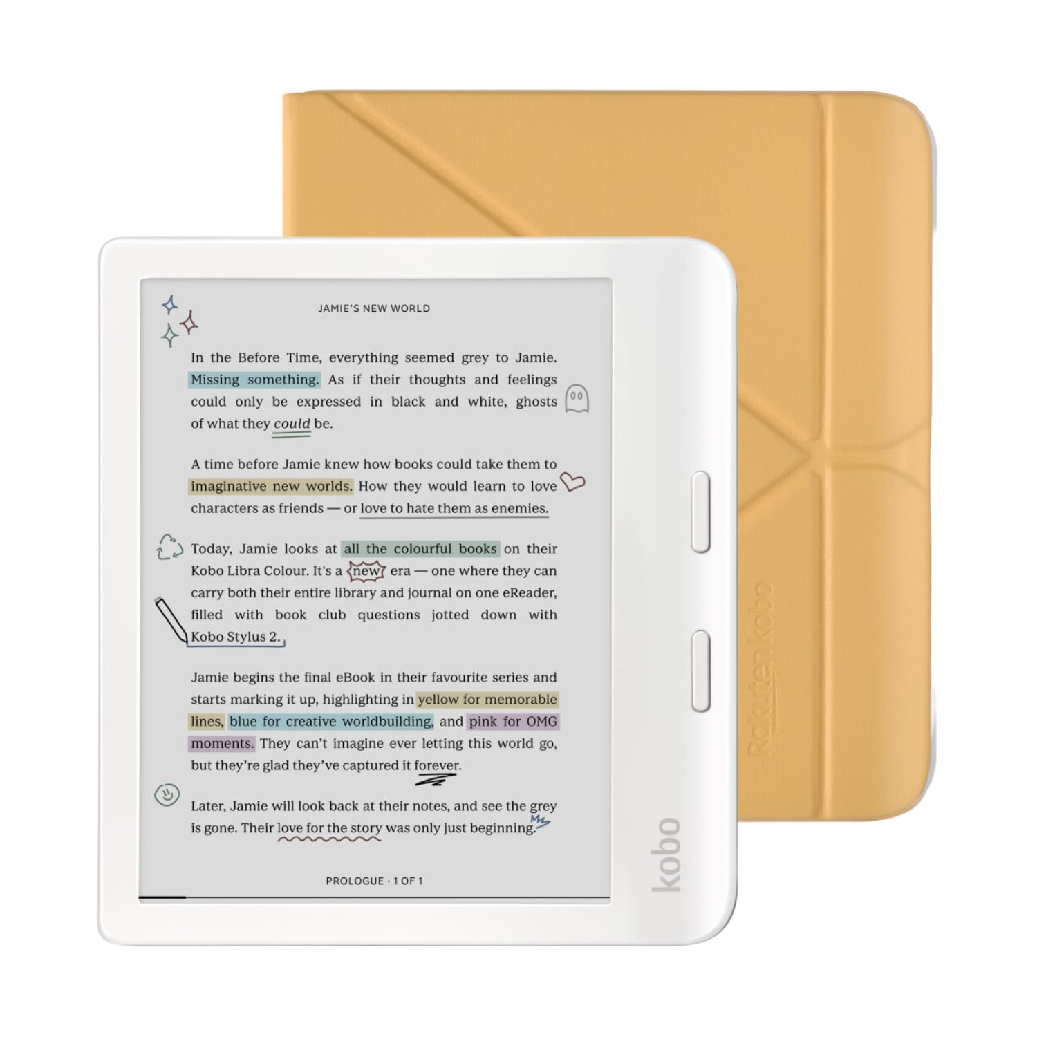 Amazon.com: Kobo Libra Colour White eReader with Case Bundle