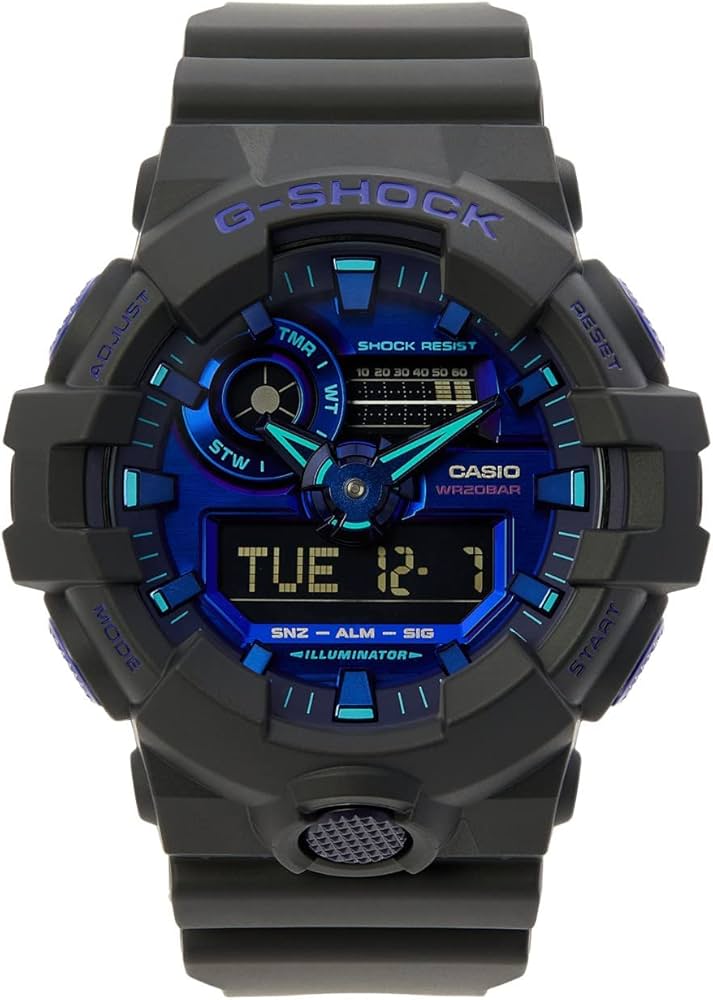 Amazon.com: Mens G-Shock Virtual Black Metallic Analog/Digital