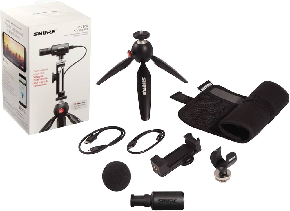 Shure MV88+ Video Kit With Digital Stereo Condenser USB Microphone