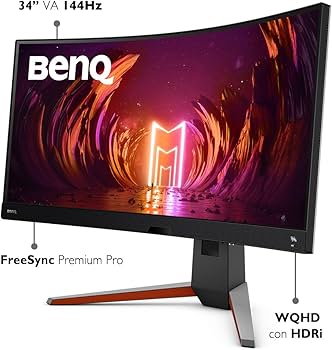Amazon.com: BenQ MOBIUZ EX3410R 曲面遊戲顯示器34 吋2K 1440p 144Hz