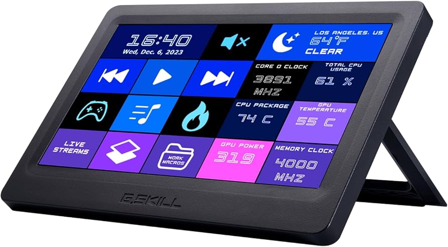 G.SKILL WigiDash PC Command Panel - 7 inch Touch Display, Up to 20