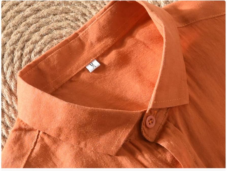 Amazon.co.jp: メンズ コットン リネン シャツ 長袖 カジュアル シャツ