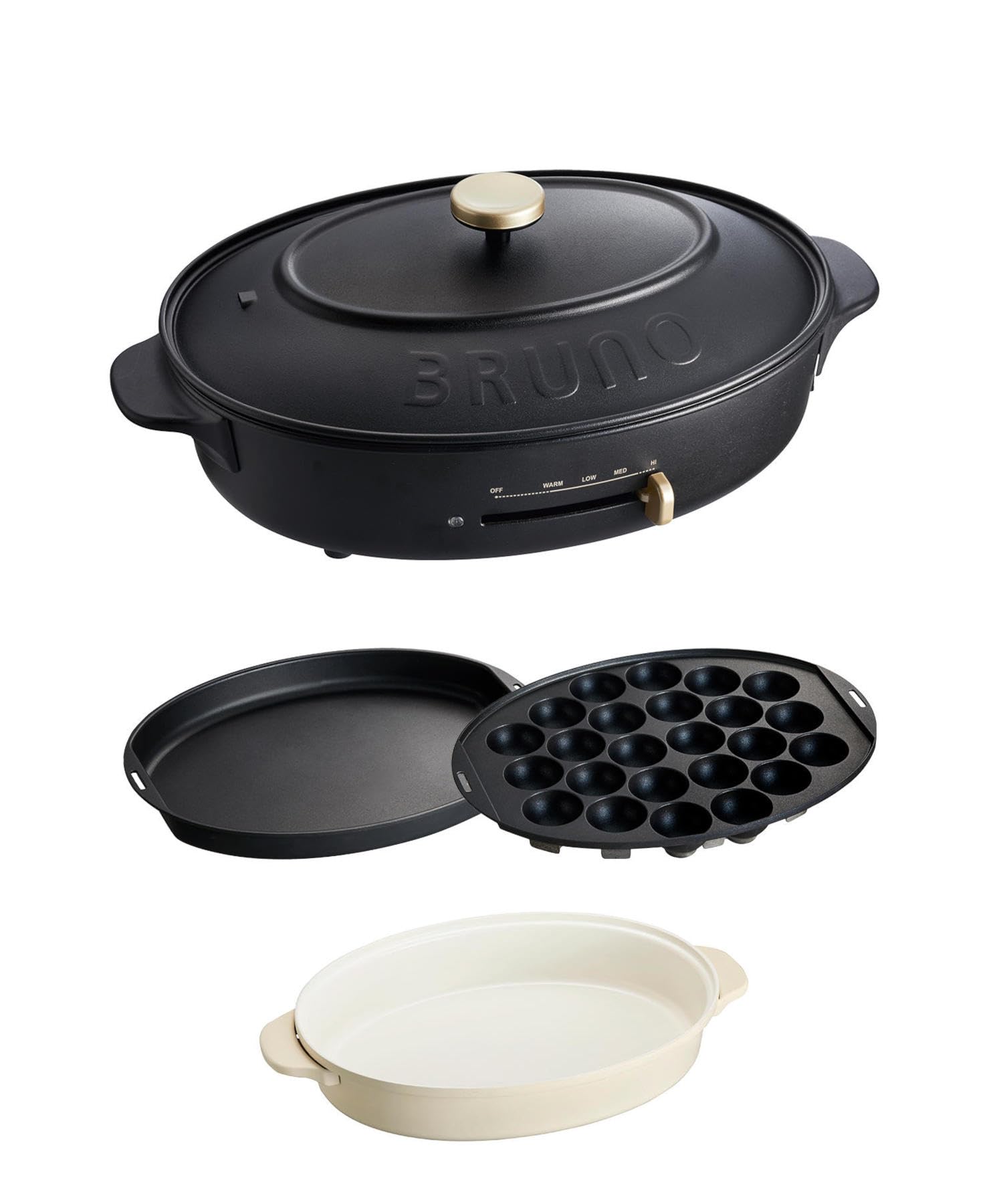 Amazon | BRUNO ブルーノ オーバルホットプレート 本体 プレート3種