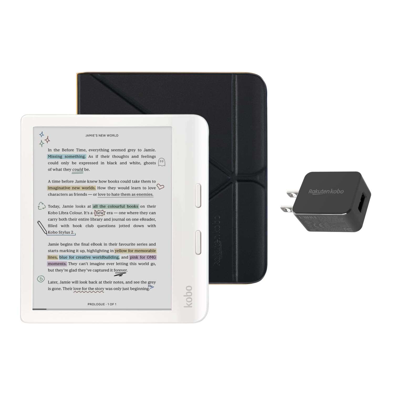 Amazon.com: Kobo Libra Colour White eReader with Case Bundle