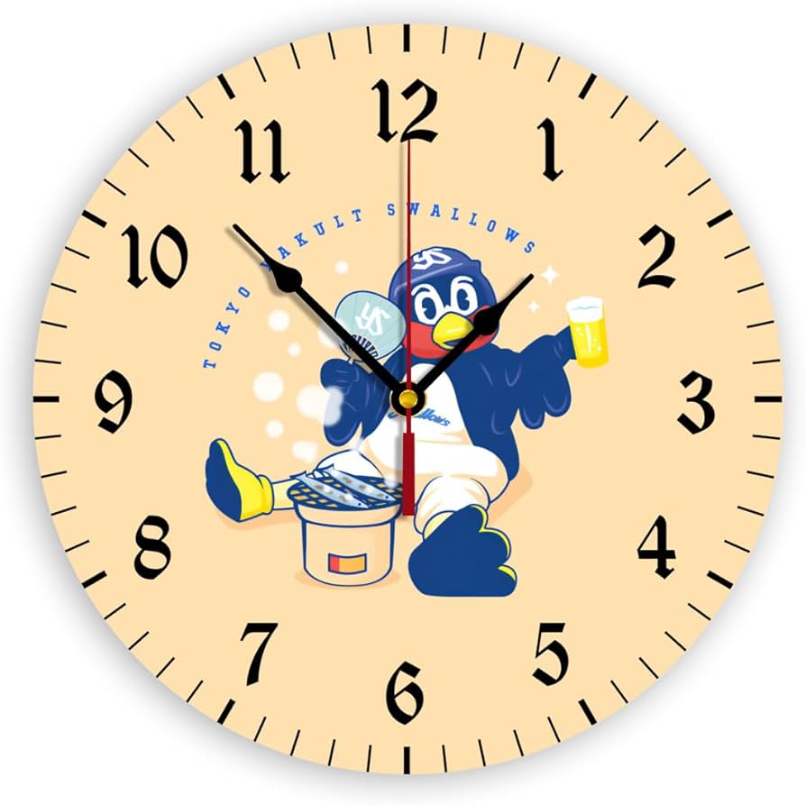 Amazon.co.jp: 掛け時計 東京ヤクルトスワローズ つば九郎 壁掛け時計