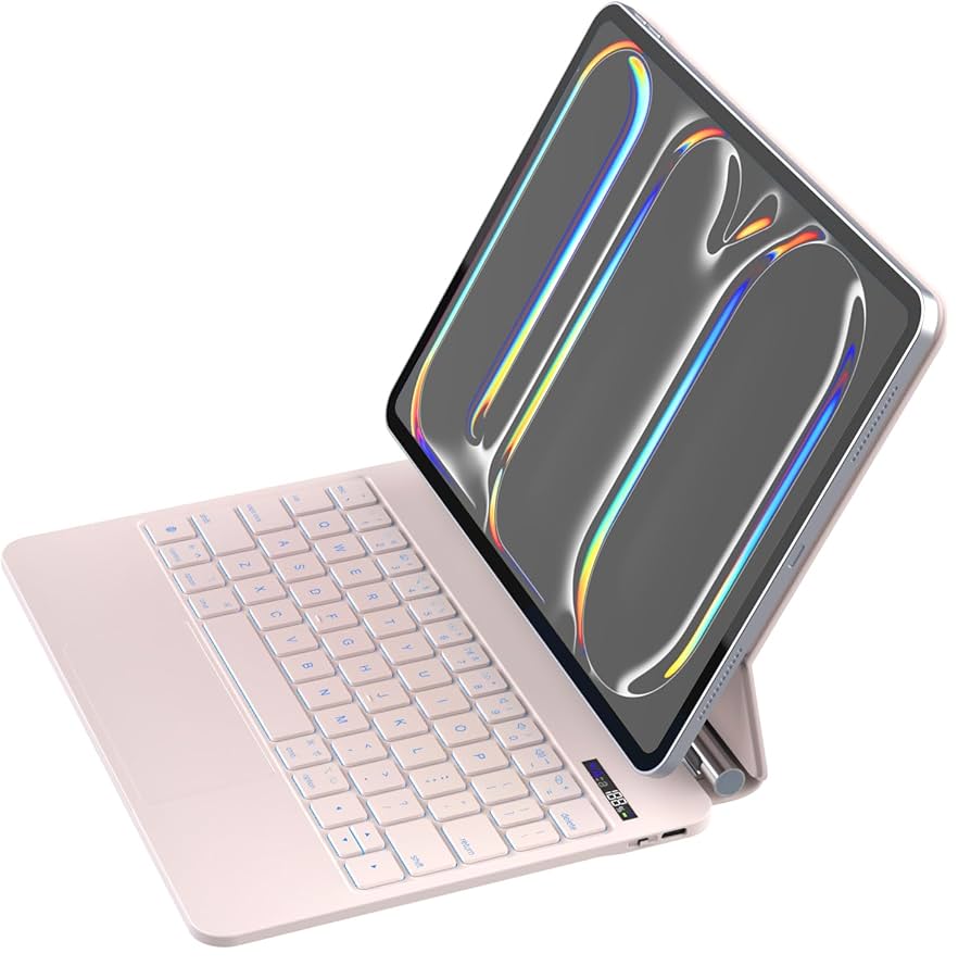 Amazon.com: ZENLU iPad Pro 11 M4 2024 Case with Keyboard Pink
