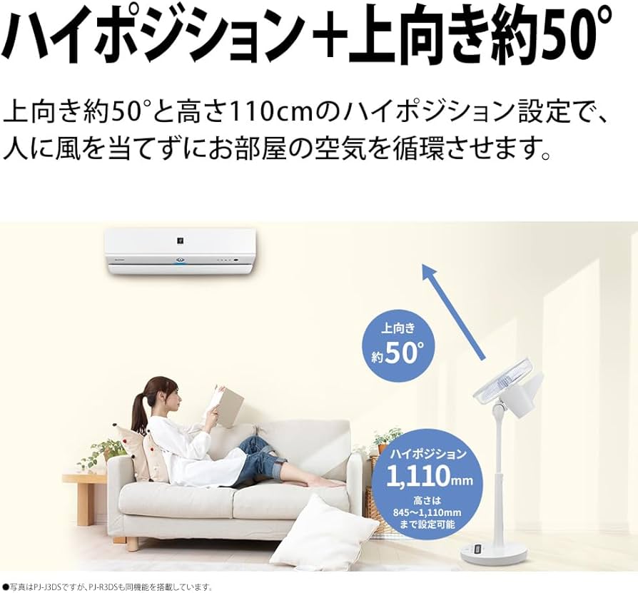 Amazon | シャープ プラズマクラスター扇風機 PJ-R3DS-W ホワイト ハイ