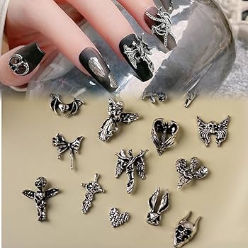 Amazon | ネイルパーツ レトロパンクネイルアートジュエリー、3Dネイル