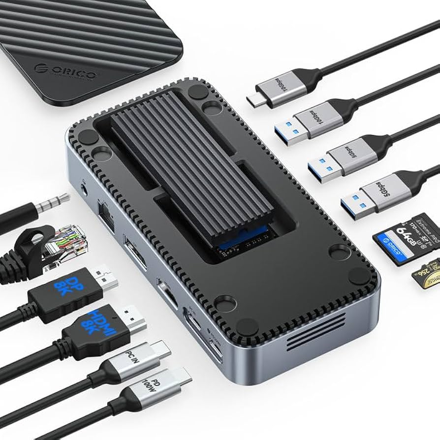 Amazon.com: ORICO 12-in-1 USB C Hub with M.2 SSD Enclosure 10Gbps