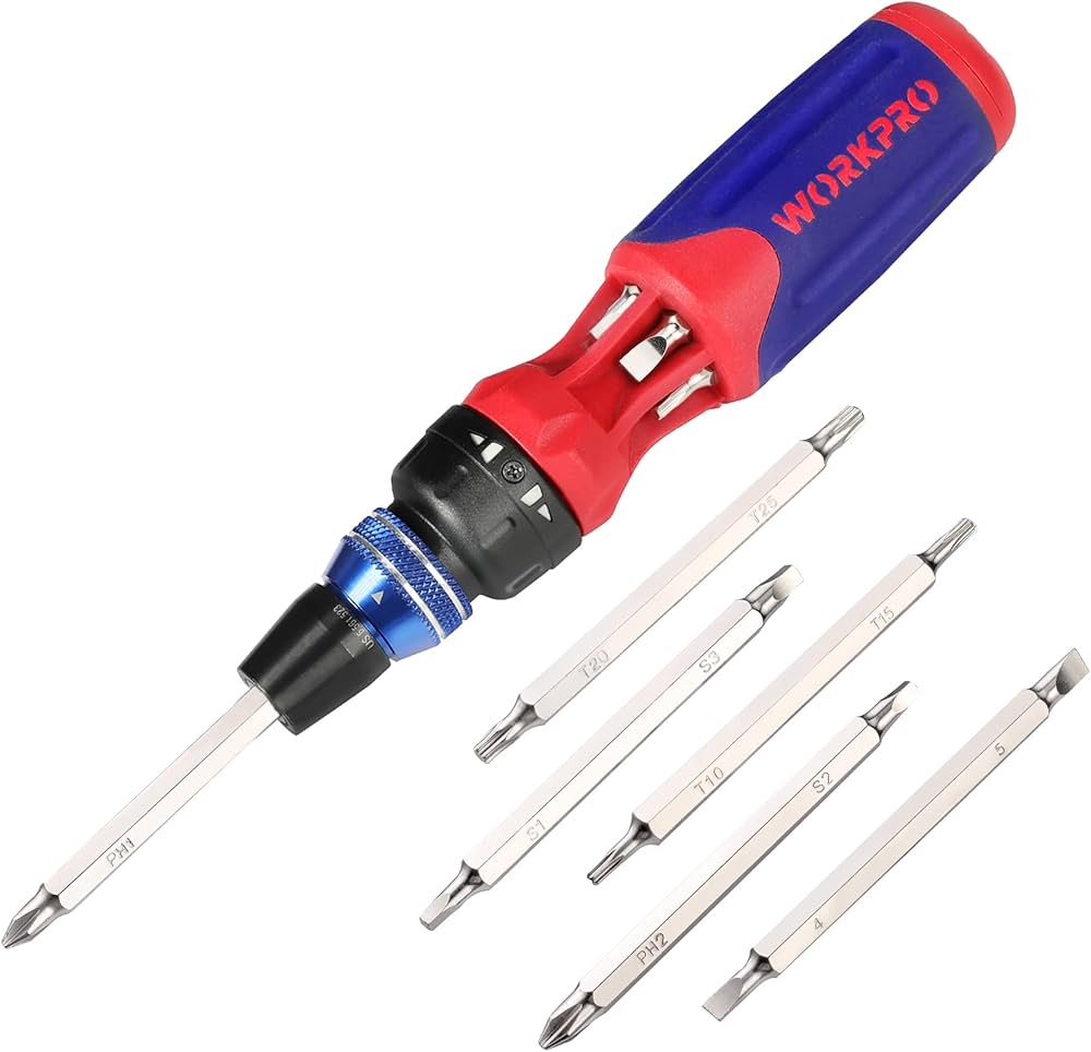 Amazon | WORKPRO 差替ドライバーセット 12in1 ビット6本付 ラチェット