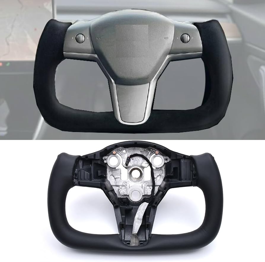 Amazon | 【純正交換ステアリング ヨークタイプ YOKE ブラックレザー