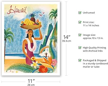 Amazon.com: Hawaii - Hawaiian Visitors Travel Brochure - Vintage