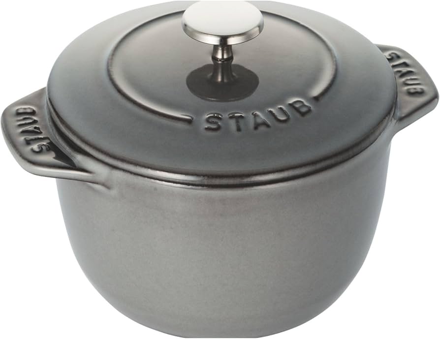 Amazon｜staub ストウブ 「 ラ ココット de GOHAN グレー S 12cm