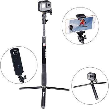 Amazon | Smatree 【合金製伸縮式自撮り棒 三脚スタンド付き】 GoPro