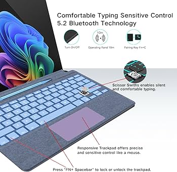 Amazon.com: JvKzaen Surface Pro 9 Keyboard with Slim Pen