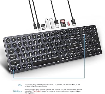 Amazon.com: Kolude USB HUB Wired Full Size Computer Keyboard with