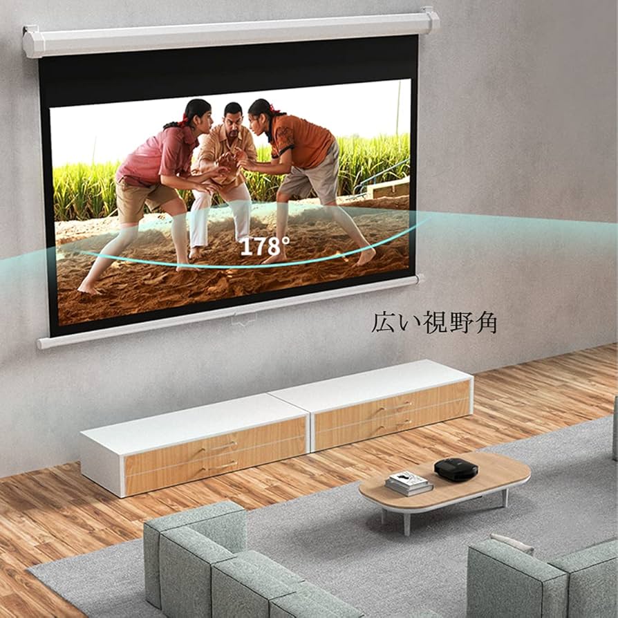 Amazon | CTYUK 手動吊り下げ式 プロジェクター スクリーン 120インチ