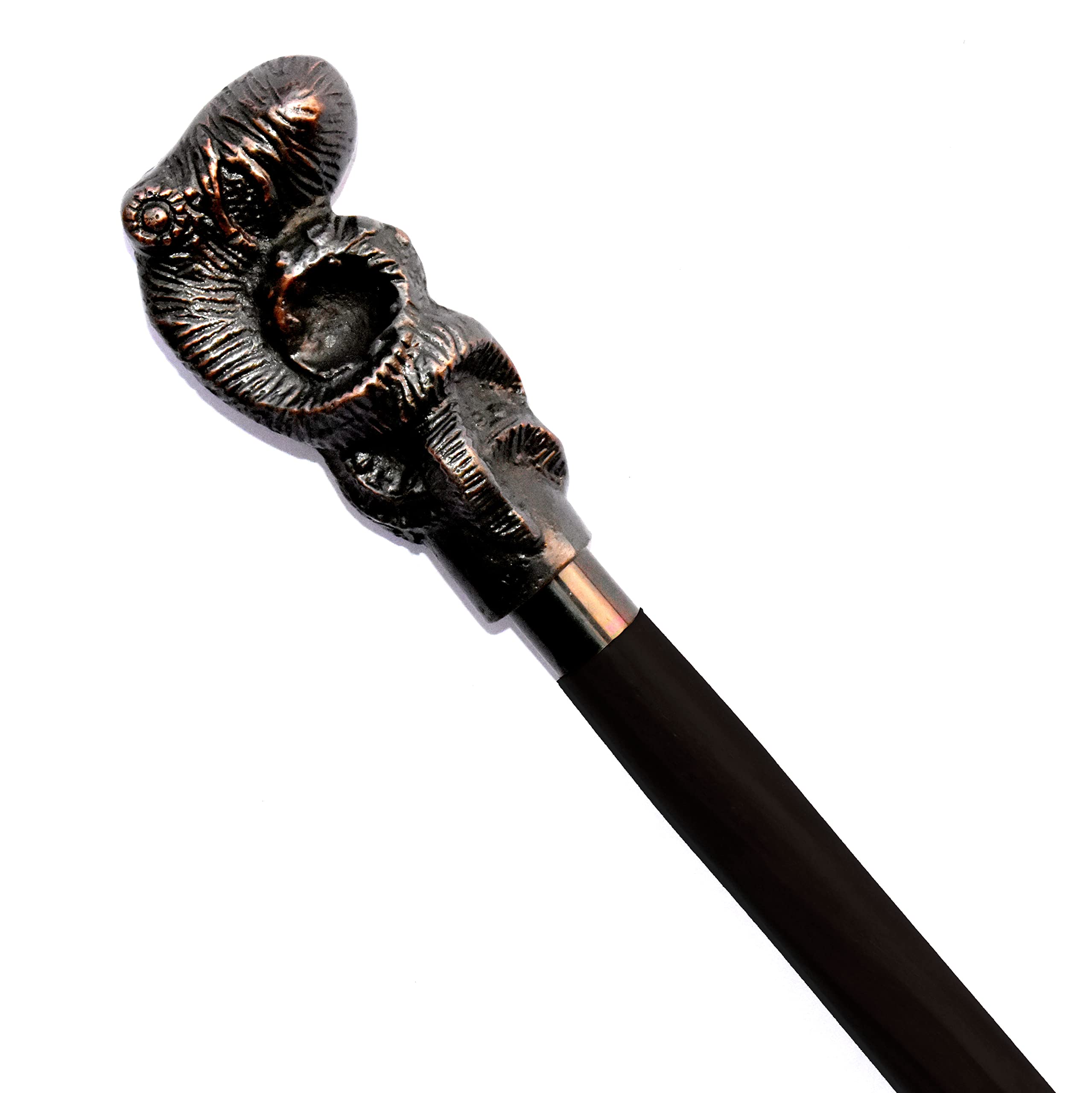 Amazon.co.jp: アンティーク タコ 真鍮 歩行棒 杖 ブラック 木製 2