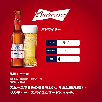 Amazon.co.jp: バドワイザー 瓶 Budweiser [ ラガービール 330ml × 24