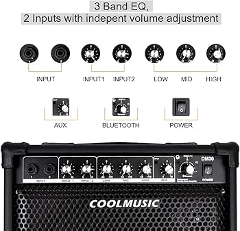 Amazon | Coolmusic DM30 AMP 30 ワット電子ドラム アンプ キーボード
