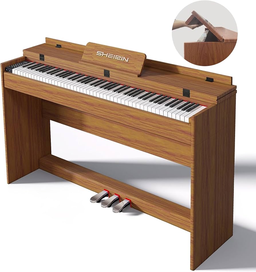 Amazon | 電子ピアノ 88鍵盤 人気 スタンド 蓋付き 初心者 シンプル