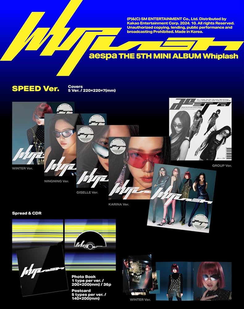 Amazon.com: aespa - 5th Mini Album Whiplash Speed Random version